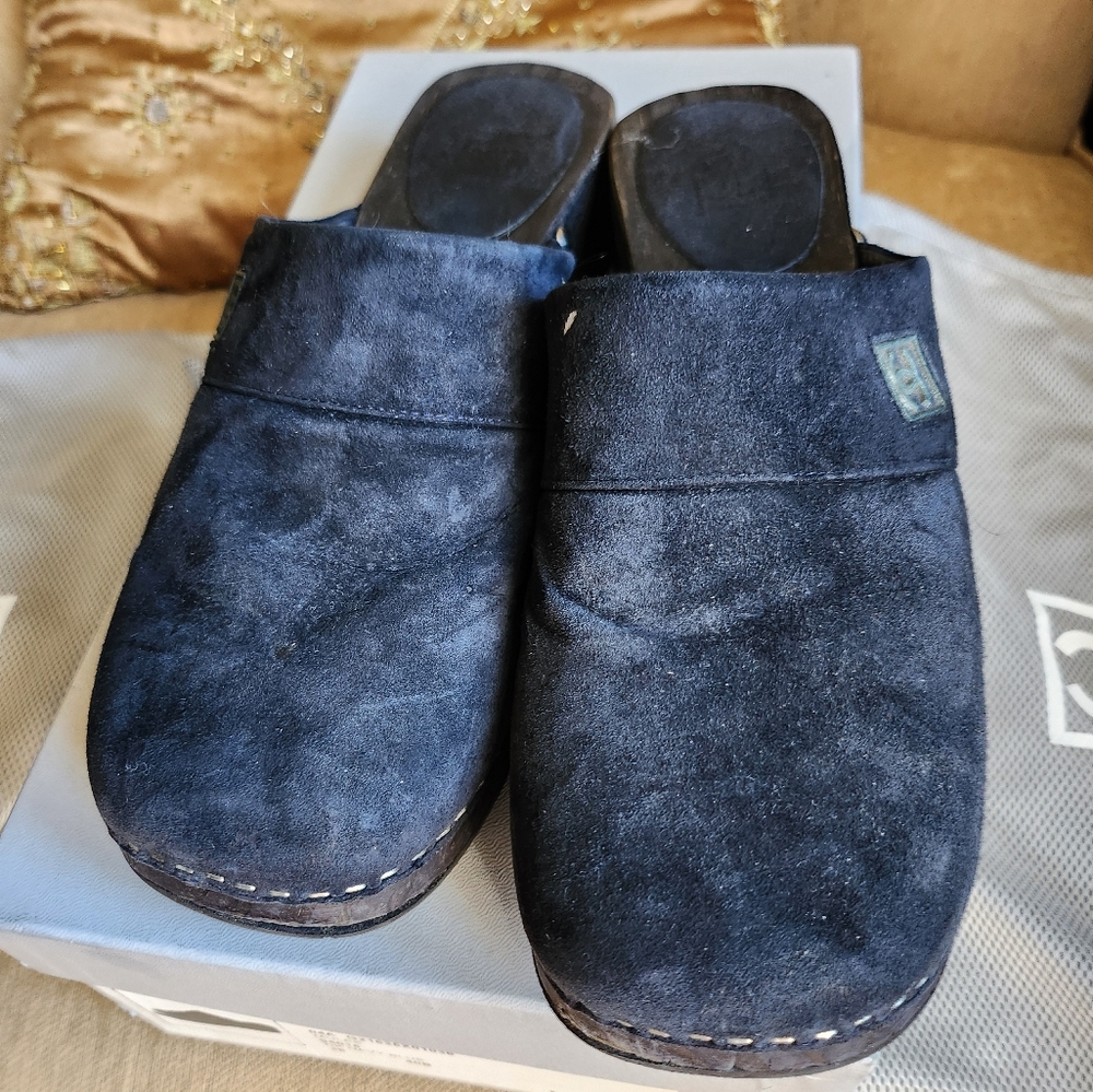 Chanel Mules Suede Navy Blue - Picture 4 of 10